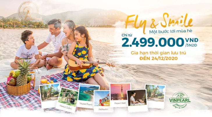 Gia hạn gói combo Fly & Smile: Yên tâm ở nhà – Hết dịch hãy đi du lịch