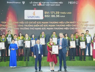 Vinpearl thuộc Top 3 thương hiệu mạnh